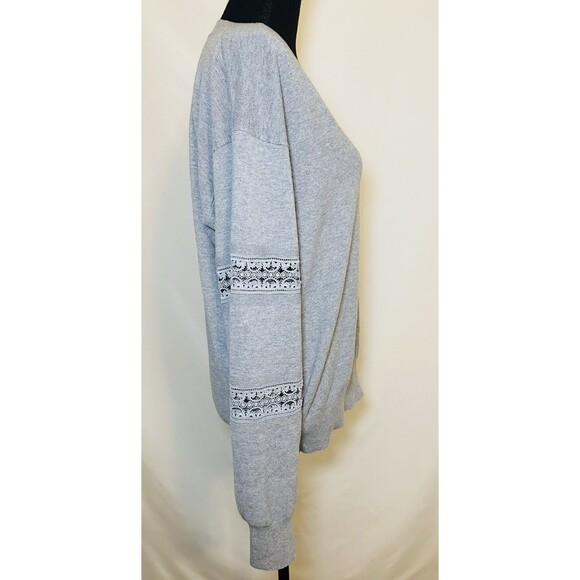 *RARE* See By Chloe Lacy Knit V-Neck Dapple Gray Sweater Women's LARGE‎ - Picture 5 of 14